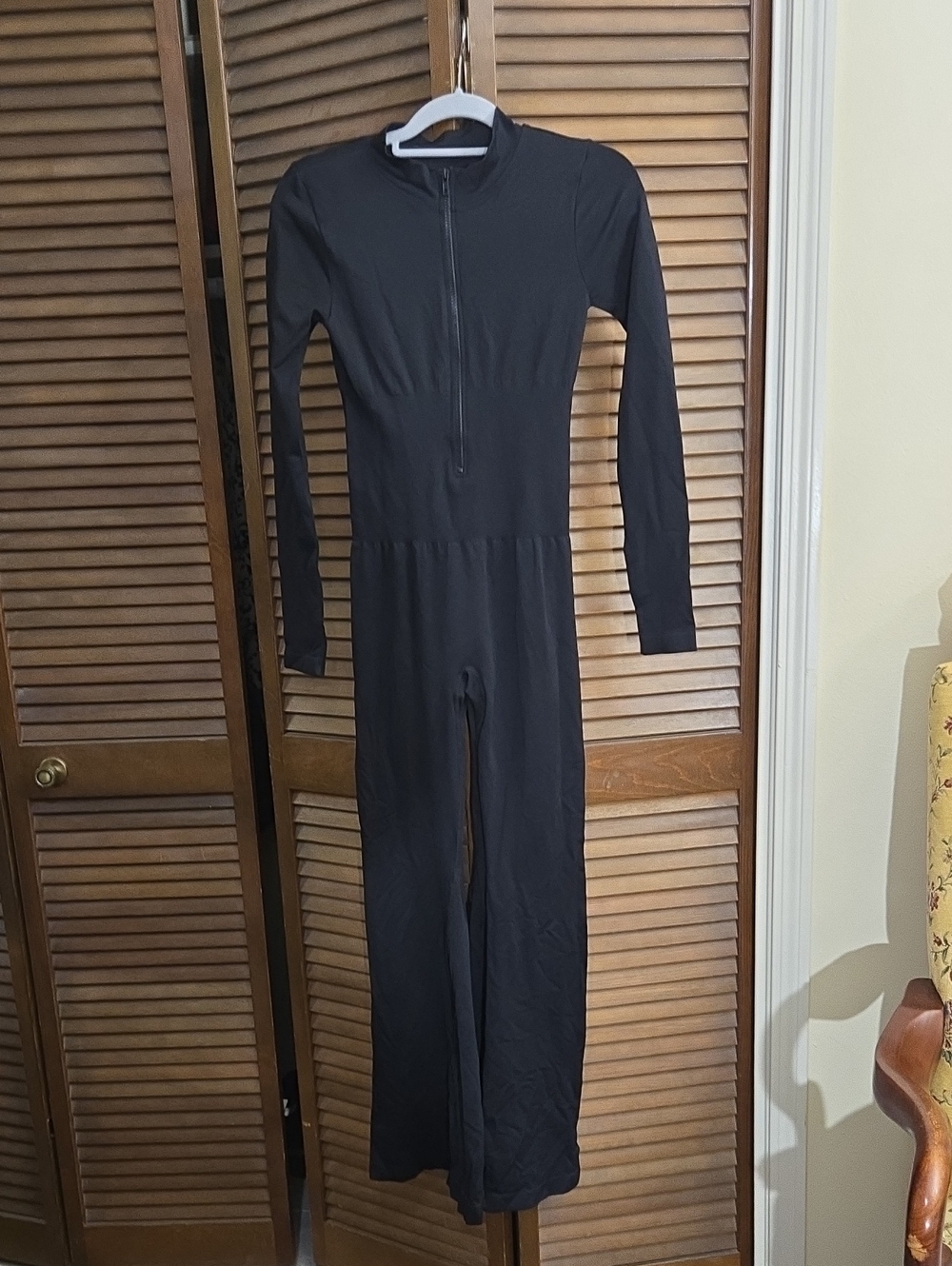 Source Unknown Black Long-Sleeve Full-Length Jumpsuit